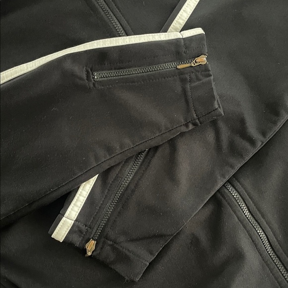 90s Vintage Adidas Track Jacket Cuff Zippers Black 3 White Stripes Womens Medium - Picture 12 of 12